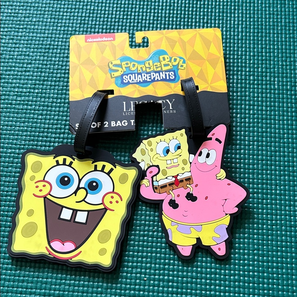 Nickelodeon SpongeBob and Patrick Bag Tags - Yellow and Pink